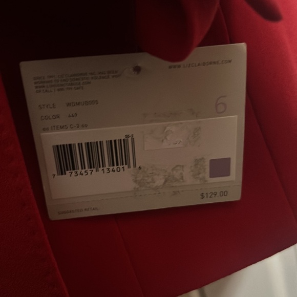 Liz Claiborne Petite Collection Deep Red Blazer Button Up Jacket Size 6P New tag - Picture 8 of 10
